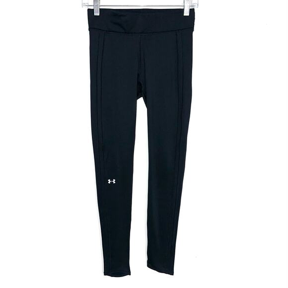 Under Armour Logo Spellout Black Leggings Size Small - Picture 1 of 9